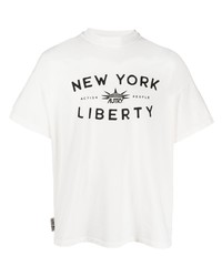 T-shirt à col rond imprimé blanc et noir AUTRY