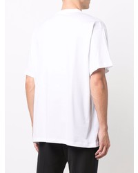 T-shirt à col rond imprimé blanc et noir Burberry