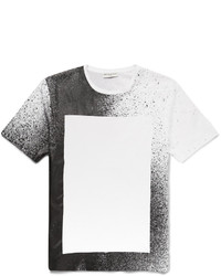 T-shirt à col rond imprimé blanc et noir Balenciaga