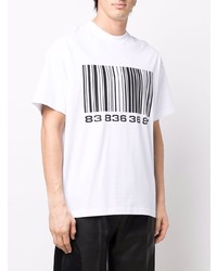 T-shirt à col rond imprimé blanc et noir VTMNTS