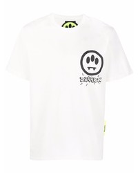 T-shirt à col rond imprimé blanc et noir BARROW
