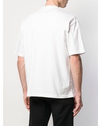 T-shirt à col rond imprimé blanc et noir Balenciaga