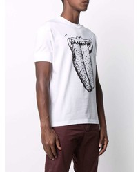 T-shirt à col rond imprimé blanc et noir DSQUARED2