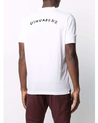 T-shirt à col rond imprimé blanc et noir DSQUARED2