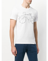 T-shirt à col rond imprimé blanc et noir Woolrich
