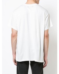 T-shirt à col rond imprimé blanc et noir Amiri