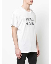 T-shirt à col rond imprimé blanc et noir Amiri