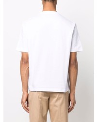 T-shirt à col rond imprimé blanc et noir Lanvin