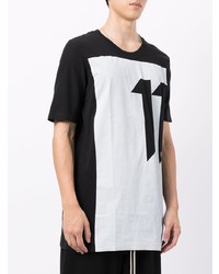 T-shirt à col rond imprimé blanc et noir 11 By Boris Bidjan Saberi