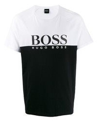 T-shirt à col rond imprimé blanc et noir BOSS HUGO BOSS