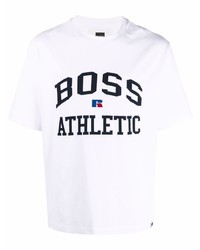 T-shirt à col rond imprimé blanc et noir BOSS HUGO BOSS