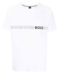 T-shirt à col rond imprimé blanc et noir BOSS