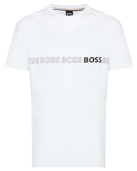 T-shirt à col rond imprimé blanc et noir BOSS