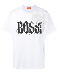 T-shirt à col rond imprimé blanc et noir Bossi Sportswear