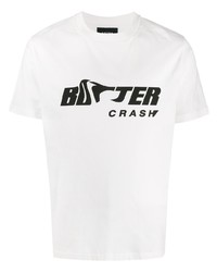 T-shirt à col rond imprimé blanc et noir Botter