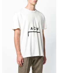 T-shirt à col rond imprimé blanc et noir A-Cold-Wall*