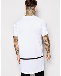 T-shirt à col rond imprimé blanc et noir Asos