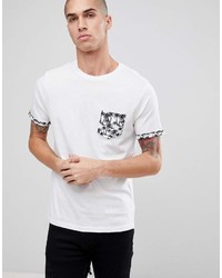 T-shirt à col rond imprimé blanc et noir Brave Soul