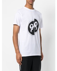 T-shirt à col rond imprimé blanc et noir Soulland