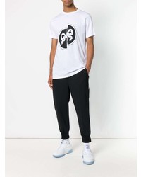 T-shirt à col rond imprimé blanc et noir Soulland