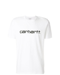 T-shirt à col rond imprimé blanc et noir Carhartt