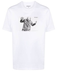 T-shirt à col rond imprimé blanc et noir Carhartt WIP