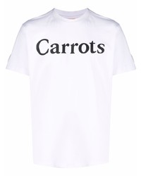 T-shirt à col rond imprimé blanc et noir Carrots