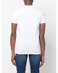 T-shirt à col rond imprimé blanc et noir PS Paul Smith