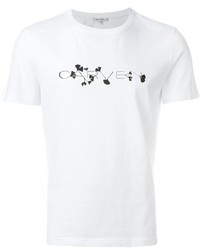 T-shirt à col rond imprimé blanc et noir Carven