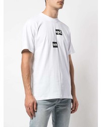 T-shirt à col rond imprimé blanc et noir Supreme