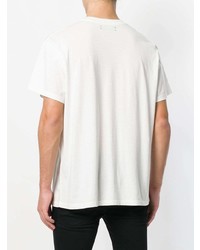 T-shirt à col rond imprimé blanc et noir Amiri