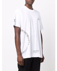 T-shirt à col rond imprimé blanc et noir Givenchy