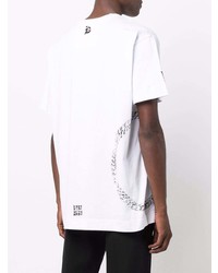 T-shirt à col rond imprimé blanc et noir Givenchy