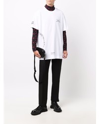 T-shirt à col rond imprimé blanc et noir Givenchy