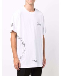 T-shirt à col rond imprimé blanc et noir Givenchy