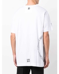 T-shirt à col rond imprimé blanc et noir Givenchy