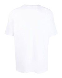 T-shirt à col rond imprimé blanc et noir BOSS