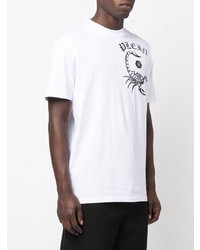 T-shirt à col rond imprimé blanc et noir Philipp Plein