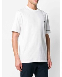 T-shirt à col rond imprimé blanc et noir Lanvin