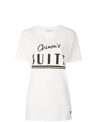 T-shirt à col rond imprimé blanc et noir Chiara Ferragni