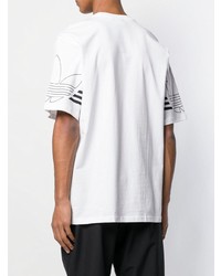 T-shirt à col rond imprimé blanc et noir adidas