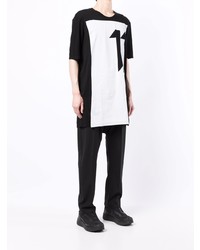 T-shirt à col rond imprimé blanc et noir 11 By Boris Bidjan Saberi