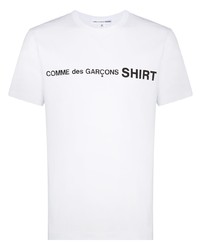 T-shirt à col rond imprimé blanc et noir Comme Des Garcons SHIRT