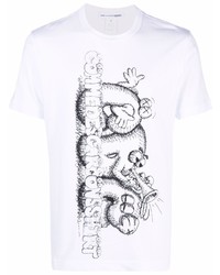 T-shirt à col rond imprimé blanc et noir Comme Des Garcons SHIRT