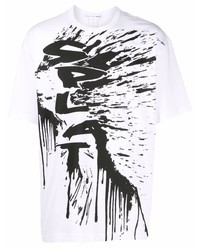 T-shirt à col rond imprimé blanc et noir Comme Des Garcons SHIRT