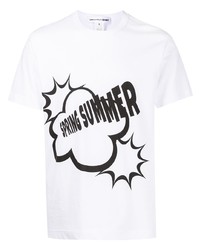 T-shirt à col rond imprimé blanc et noir Comme Des Garcons SHIRT