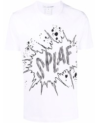 T-shirt à col rond imprimé blanc et noir Comme Des Garcons SHIRT