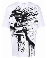 T-shirt à col rond imprimé blanc et noir Comme Des Garcons SHIRT