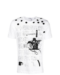 T-shirt à col rond imprimé blanc et noir Comme Des Garcons SHIRT