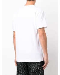 T-shirt à col rond imprimé blanc et noir Comme des Garcons Homme Deux